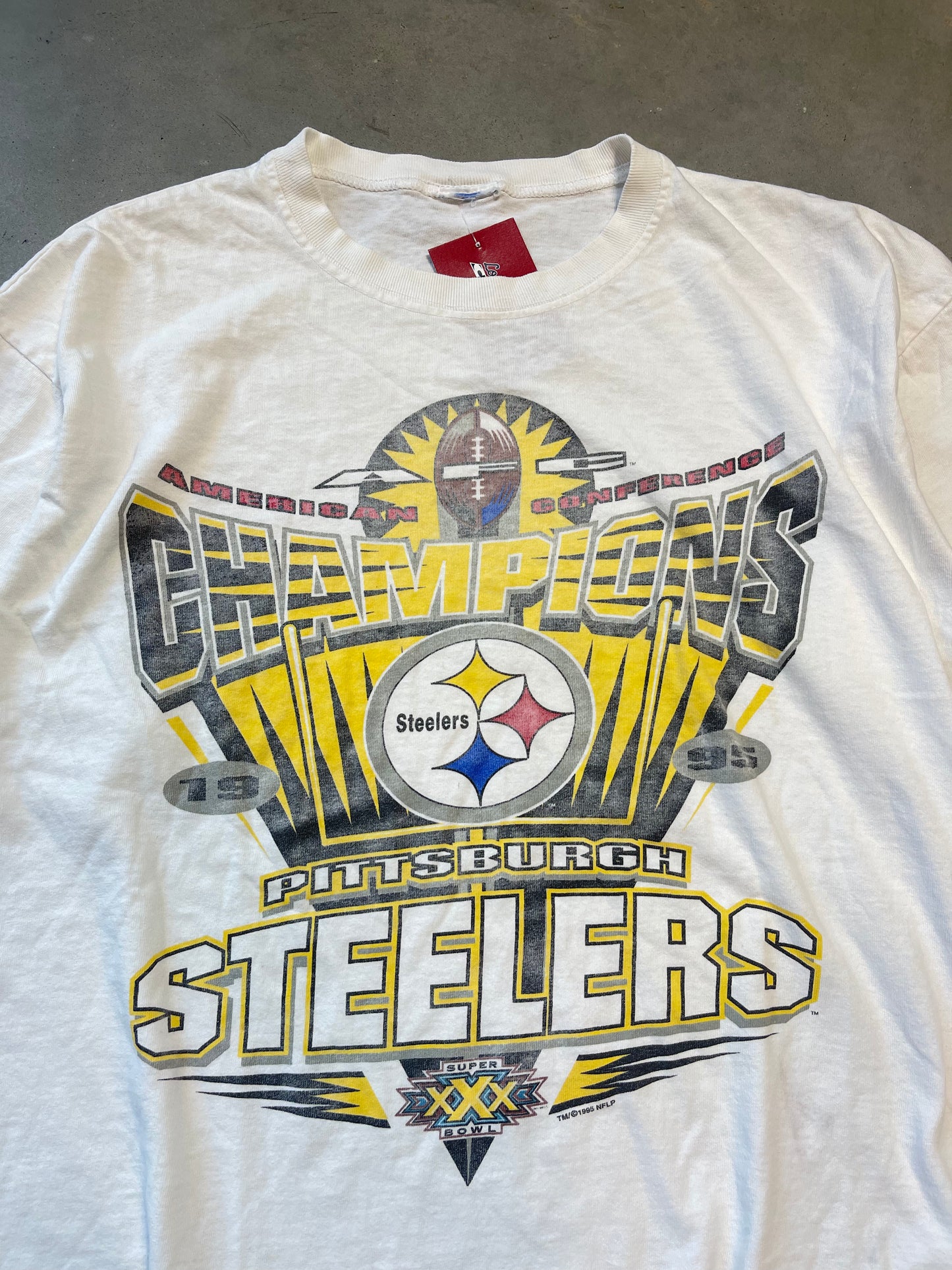 1995 Pittsburgh Steelers Vintage Starter AFC Champions NFL Tee (Large)