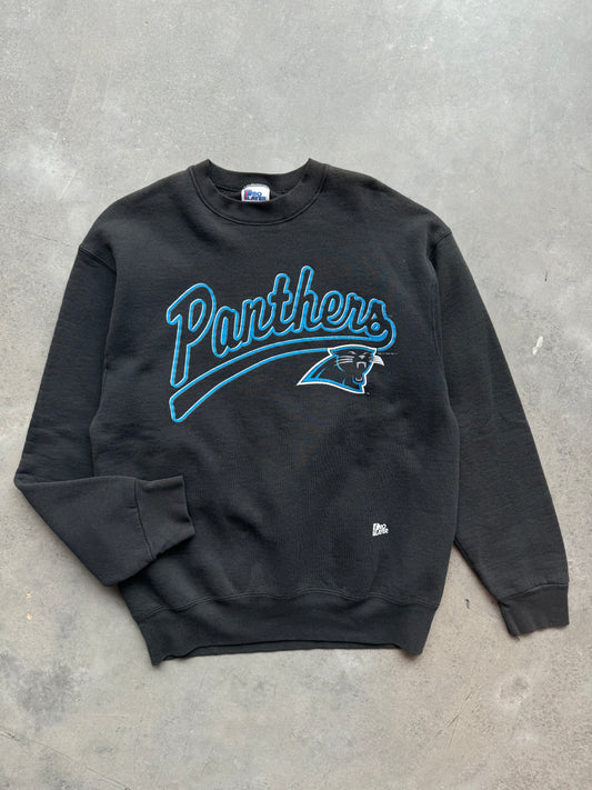 1996 Carolina Panthers Vintage Pro Player Script Spellout Heavyweight NFL Crewneck (Medium)