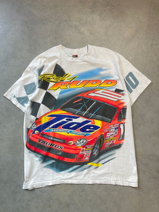 90’s Ricky Rudd Vintage Tide Racing All Over Print NASCAR Racing Tee (XL)