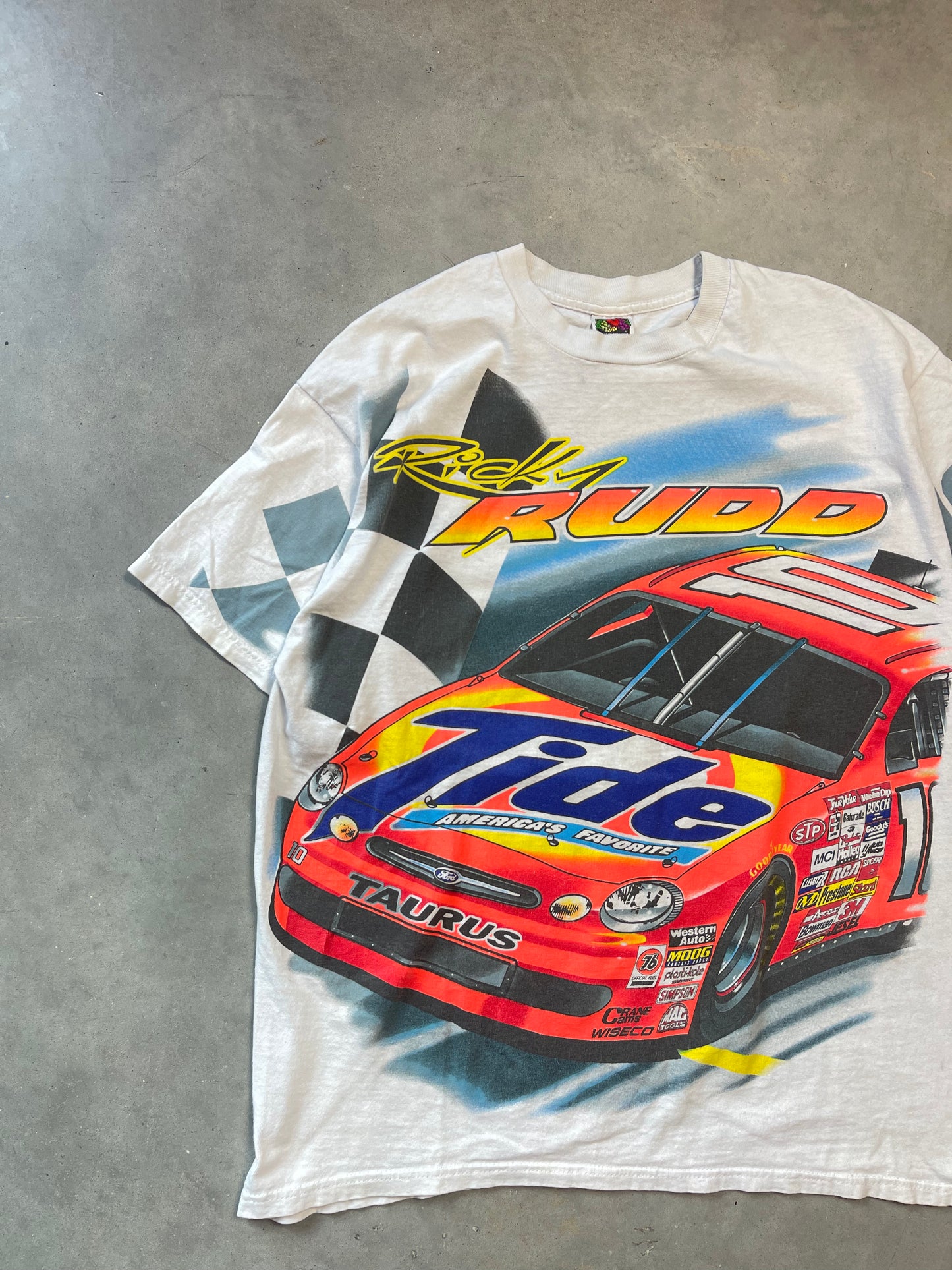 90’s Ricky Rudd Vintage Tide Racing All Over Print NASCAR Racing Tee (XL)