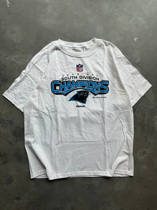 2008 Carolina Panthers NFC South Division Champions NFL Playoffs Reebok Tee - Deadstock (Large)