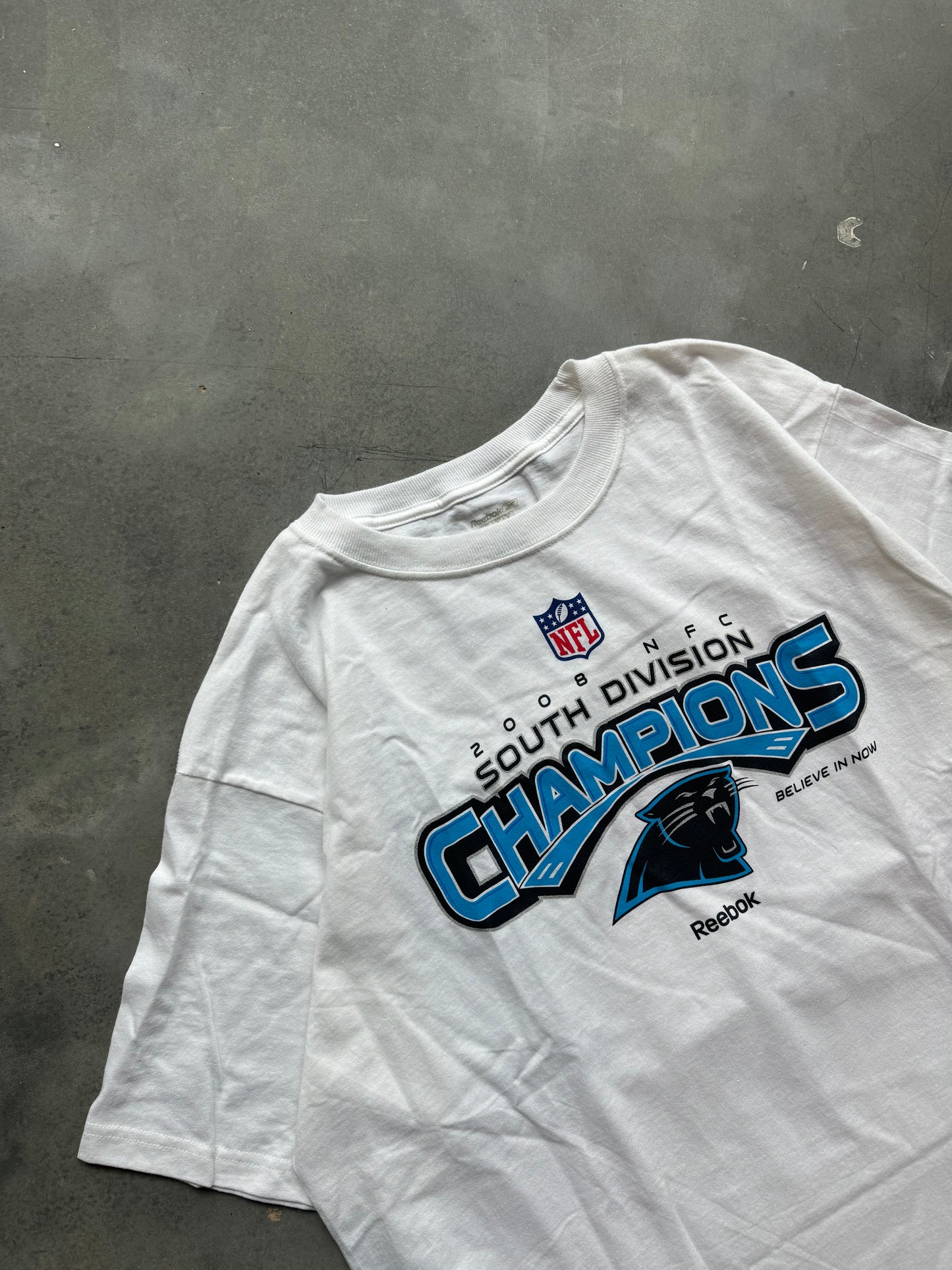 2008 Carolina Panthers NFC South Division Champions NFL Playoffs Reebok Tee - Deadstock (Large)