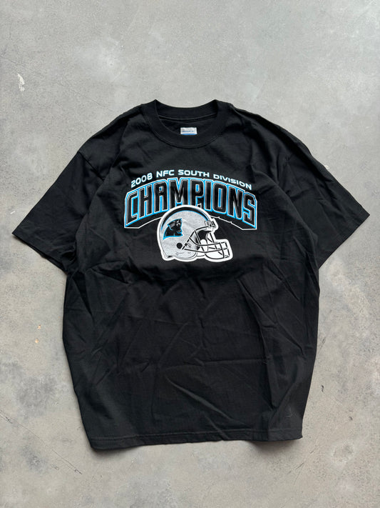 2008 Carolina Panthers NFC South Division Champions Vintage Reebok NFL Tee - Deadstock (Large)