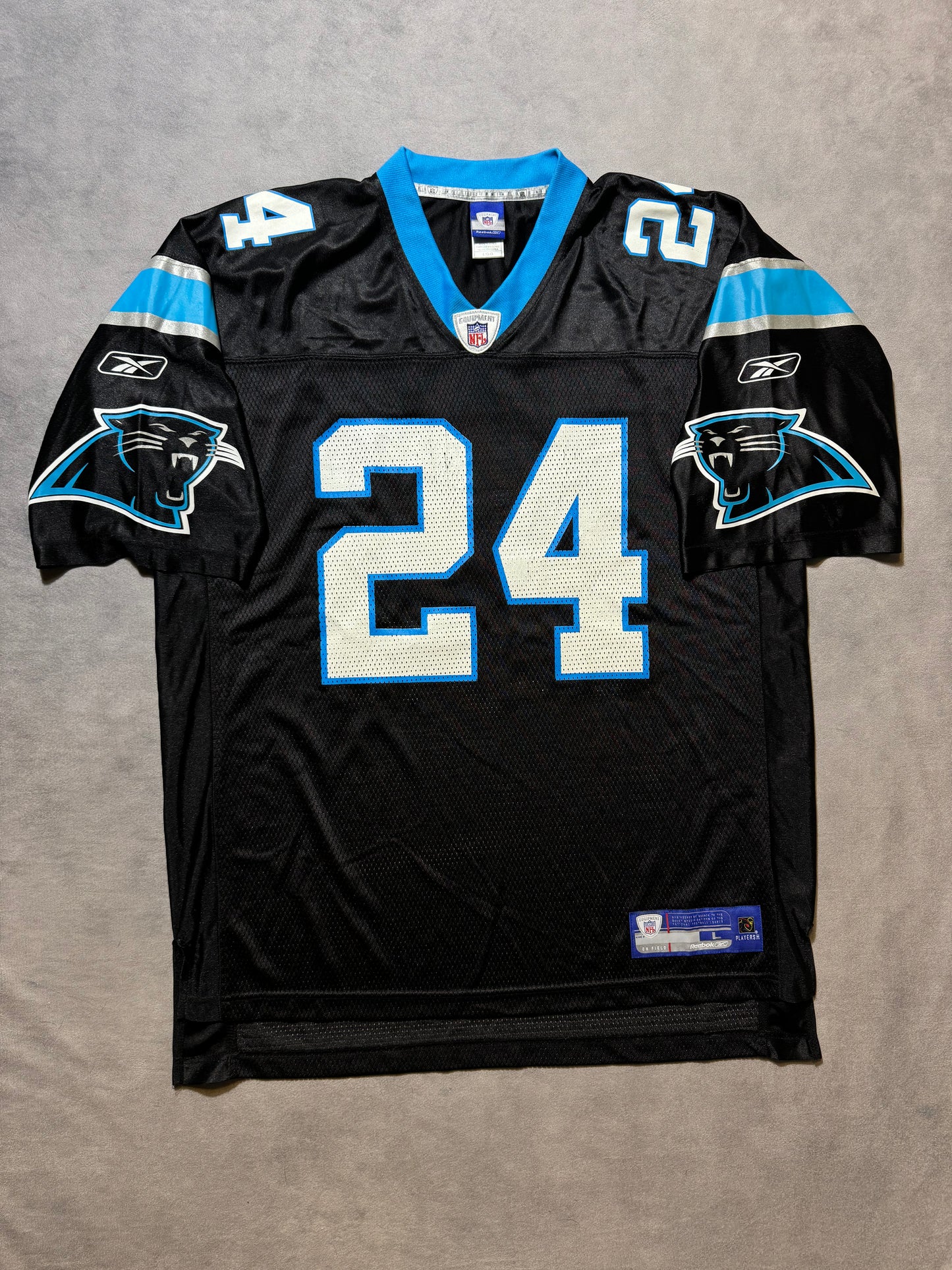 00’s Carolina Panthers Ricky Manning Vintage Black Reebok NFL Jersey (Large)