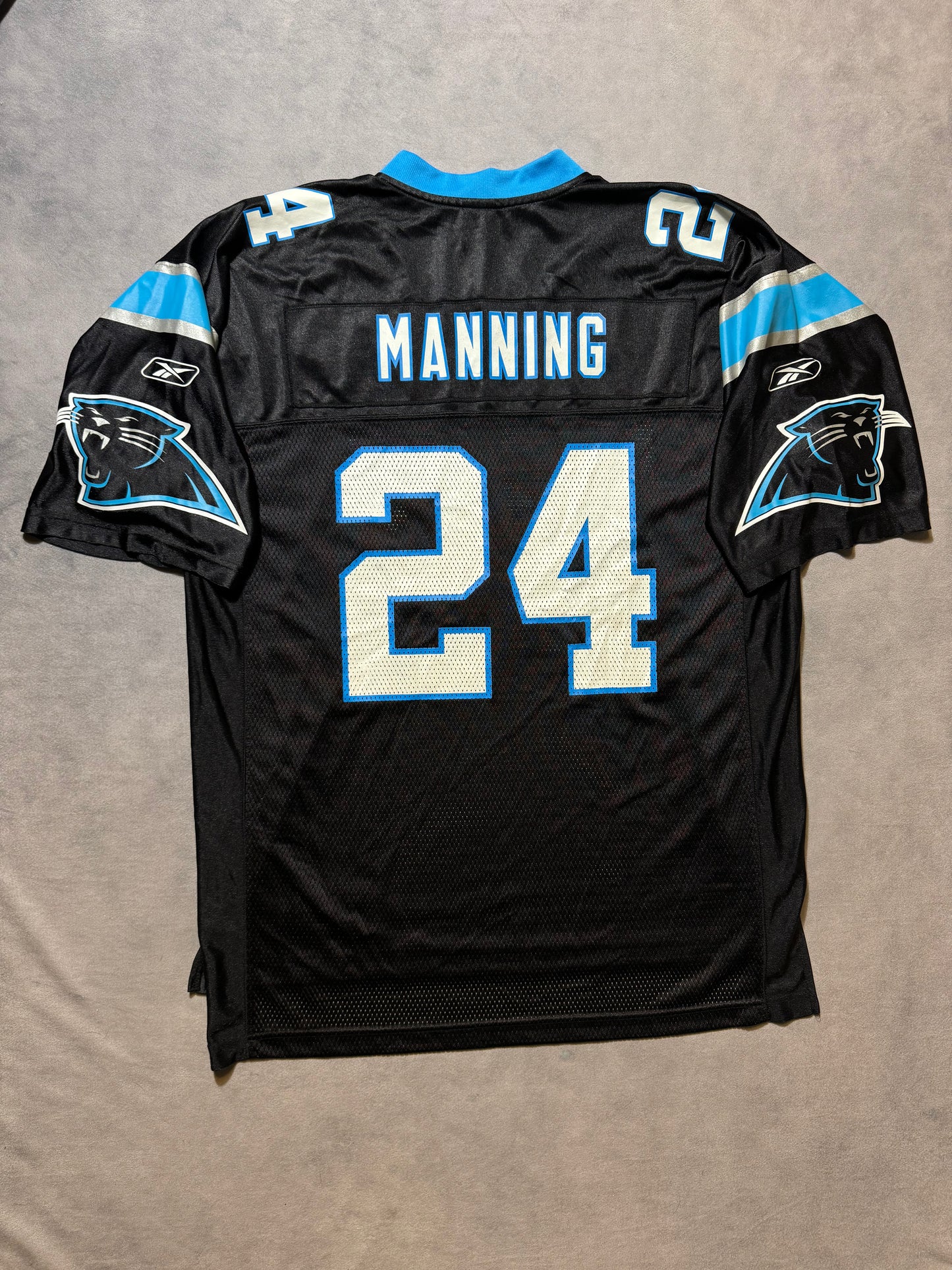 00’s Carolina Panthers Ricky Manning Vintage Black Reebok NFL Jersey (Large)