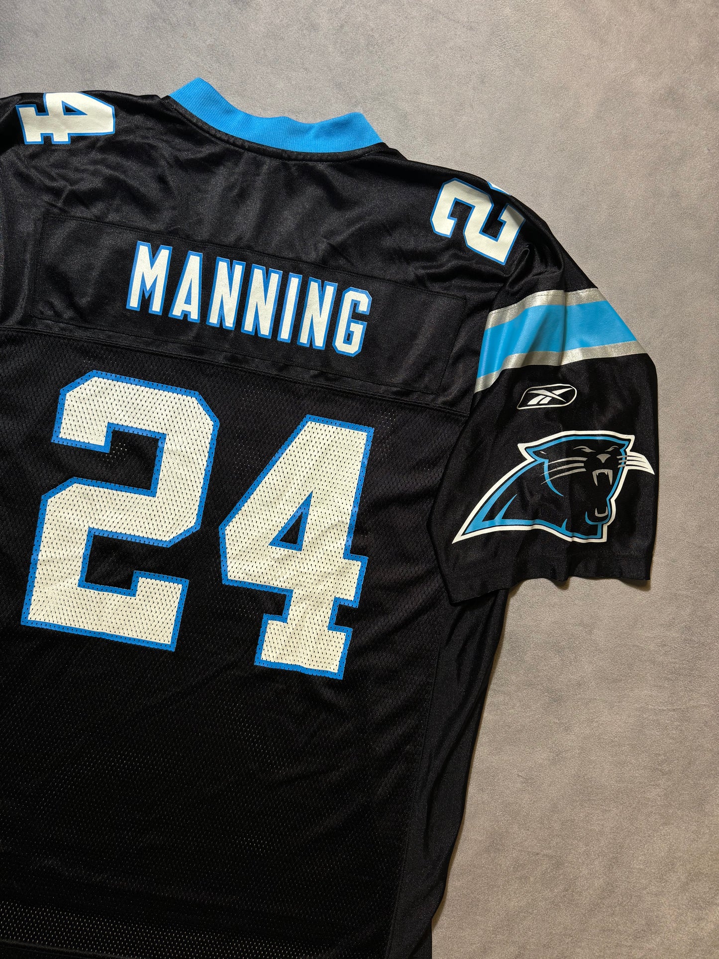 00’s Carolina Panthers Ricky Manning Vintage Black Reebok NFL Jersey (Large)