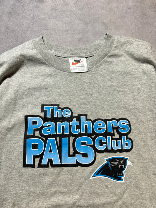 90’s Carolina Panthers “The Panthers Pals Club” Vintage Grey Nike NFL Tee (Large)