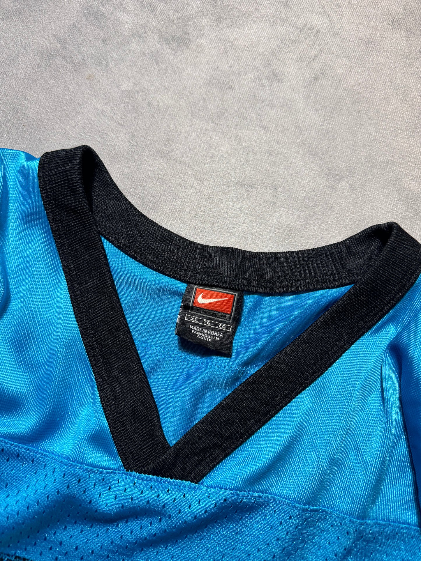 2002 Carolina Panthers Steve Beuerlein Vintage First Gen Alternate Blue Nike NFL Jersey (XL)