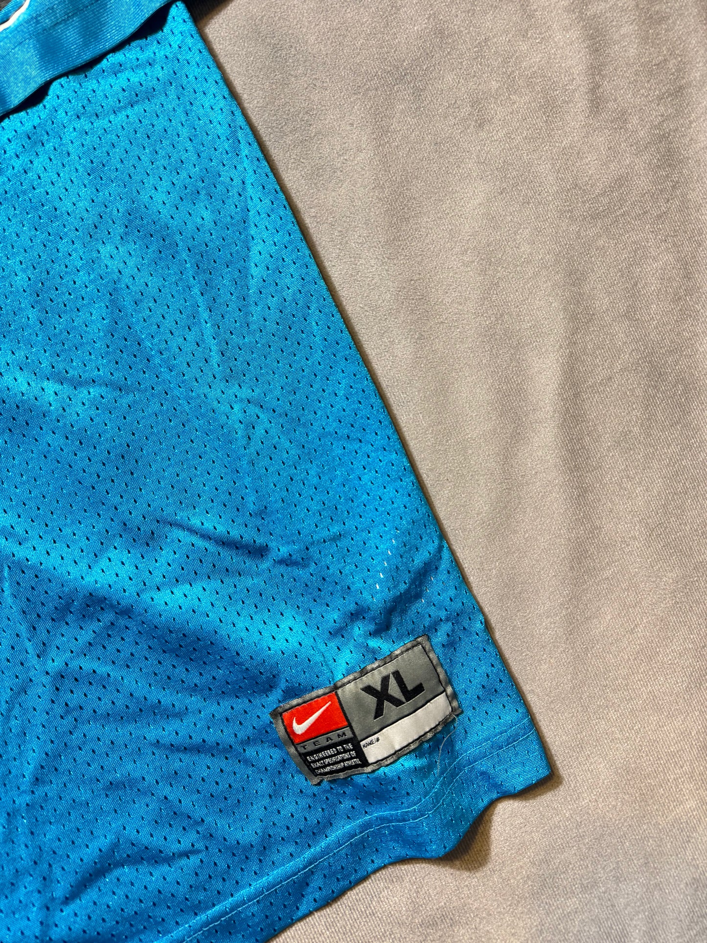 2002 Carolina Panthers Steve Beuerlein Vintage First Gen Alternate Blue Nike NFL Jersey (XL)