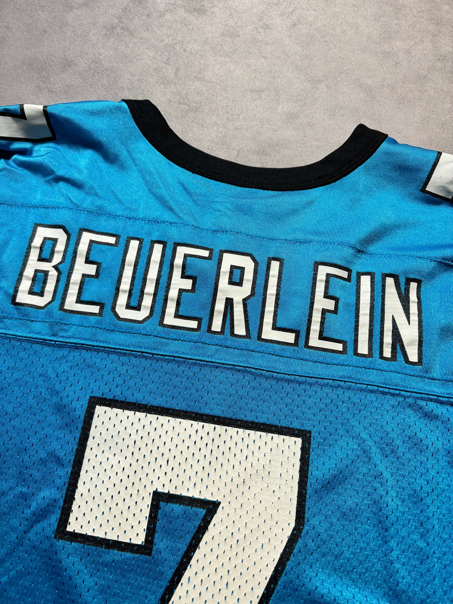 2002 Carolina Panthers Steve Beuerlein Vintage First Gen Alternate Blue Nike NFL Jersey (XL)