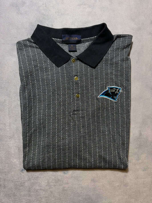 90’s Carolina Panthers Vintage Antigua Sportswear All Over Print Golf Collared NFL Polo Shirt (XXL)