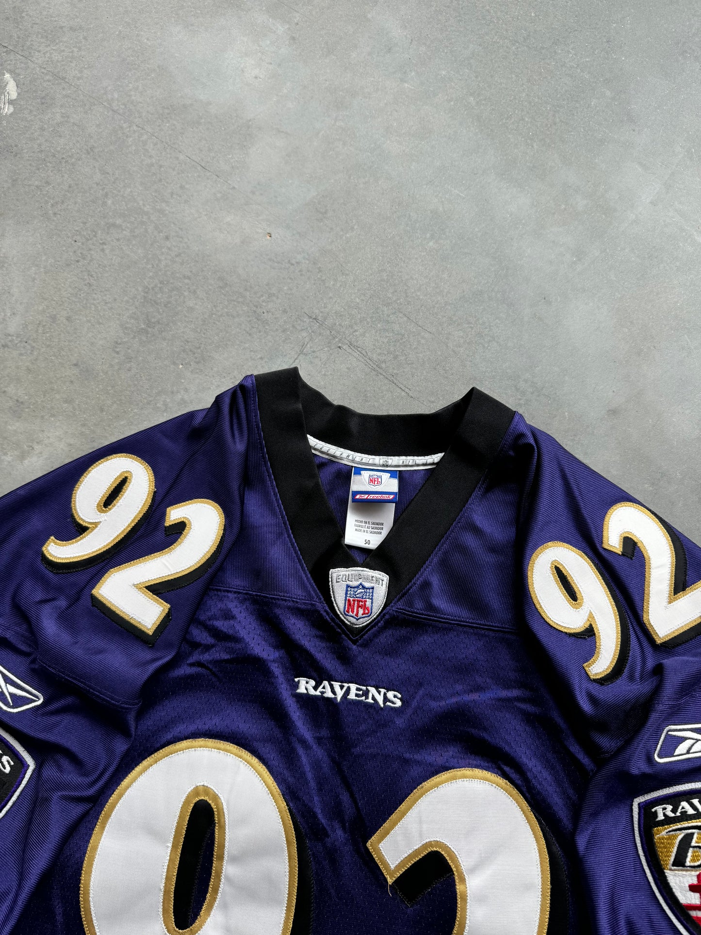 00’s Baltimore Ravens Ma'ake Kemoeatu Vintage Reebok Stitched Purple NFL Authentic Jersey (50/XL)