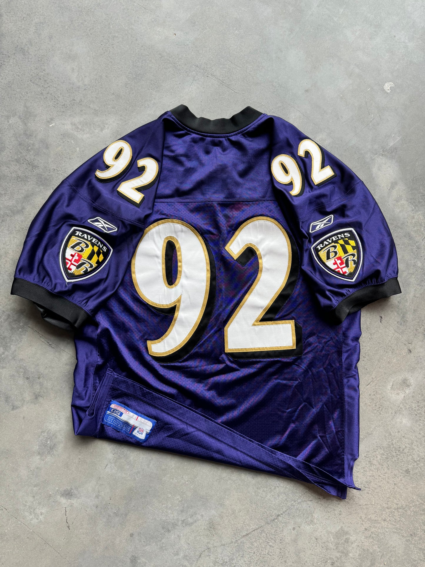 00’s Baltimore Ravens Ma'ake Kemoeatu Vintage Reebok Stitched Purple NFL Authentic Jersey (50/XL)