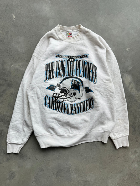 1996 Carolina Panthers Vintage NFL Playoffs Debut Heavyweight Crewneck (Large)