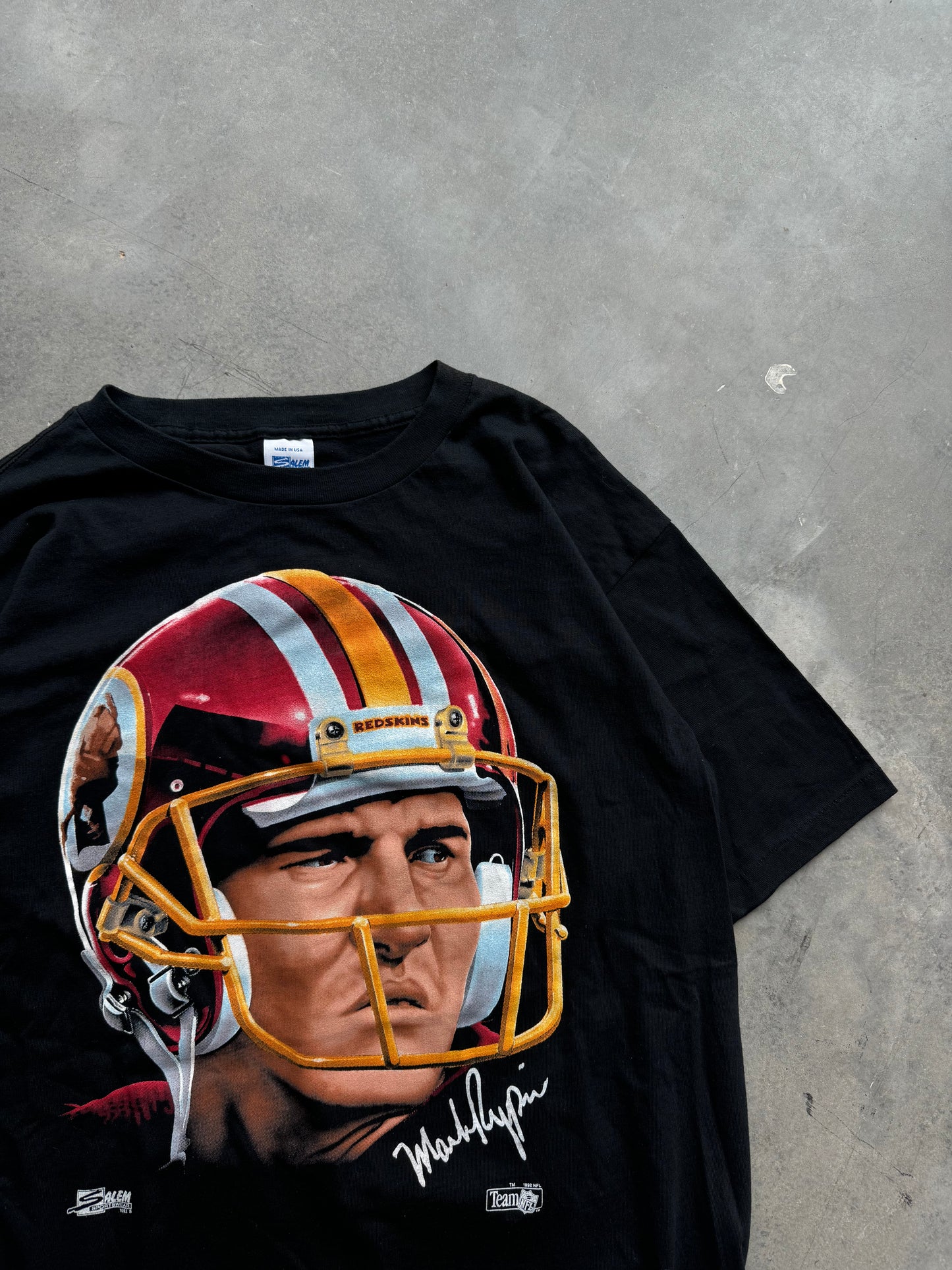 1992 Washington Redskins Mark Rypien Vintage Salem Sportswear Big Face NFL Tee (XL)