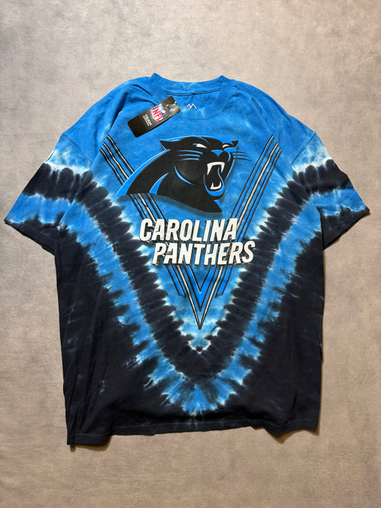 2010’s Carolina Panthers Majestic Brand Tie Dye Big Logo NFL Tee - Deadstock (XXL)
