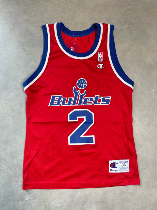 90’s Washington Bullets Chris Webber Vintage NBA Champion Jersey (Small)