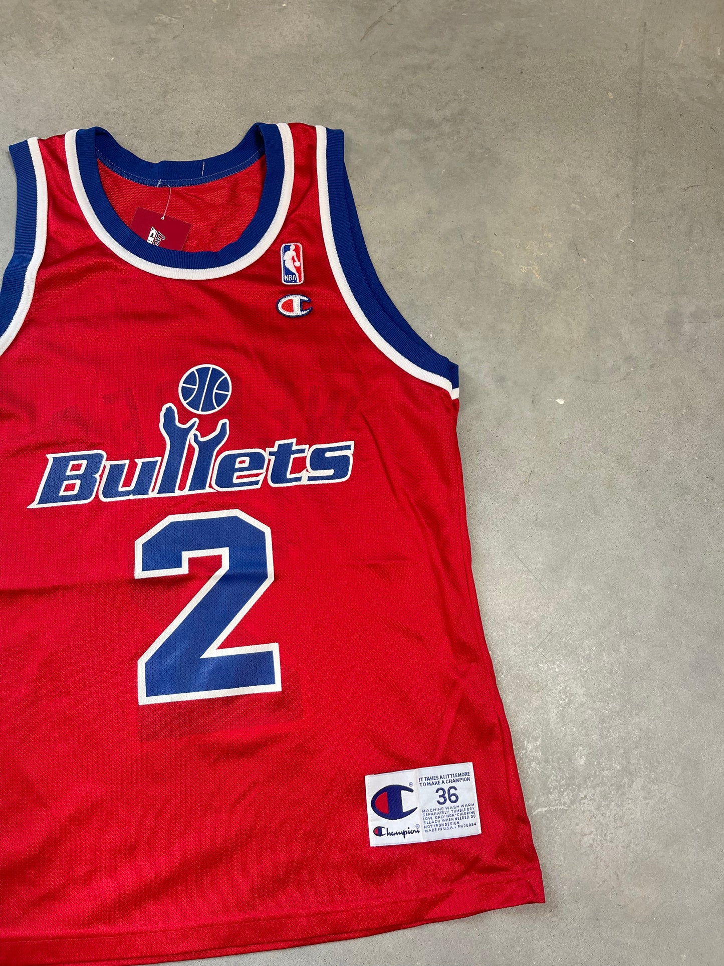 90’s Washington Bullets Chris Webber Vintage NBA Champion Jersey (Small)