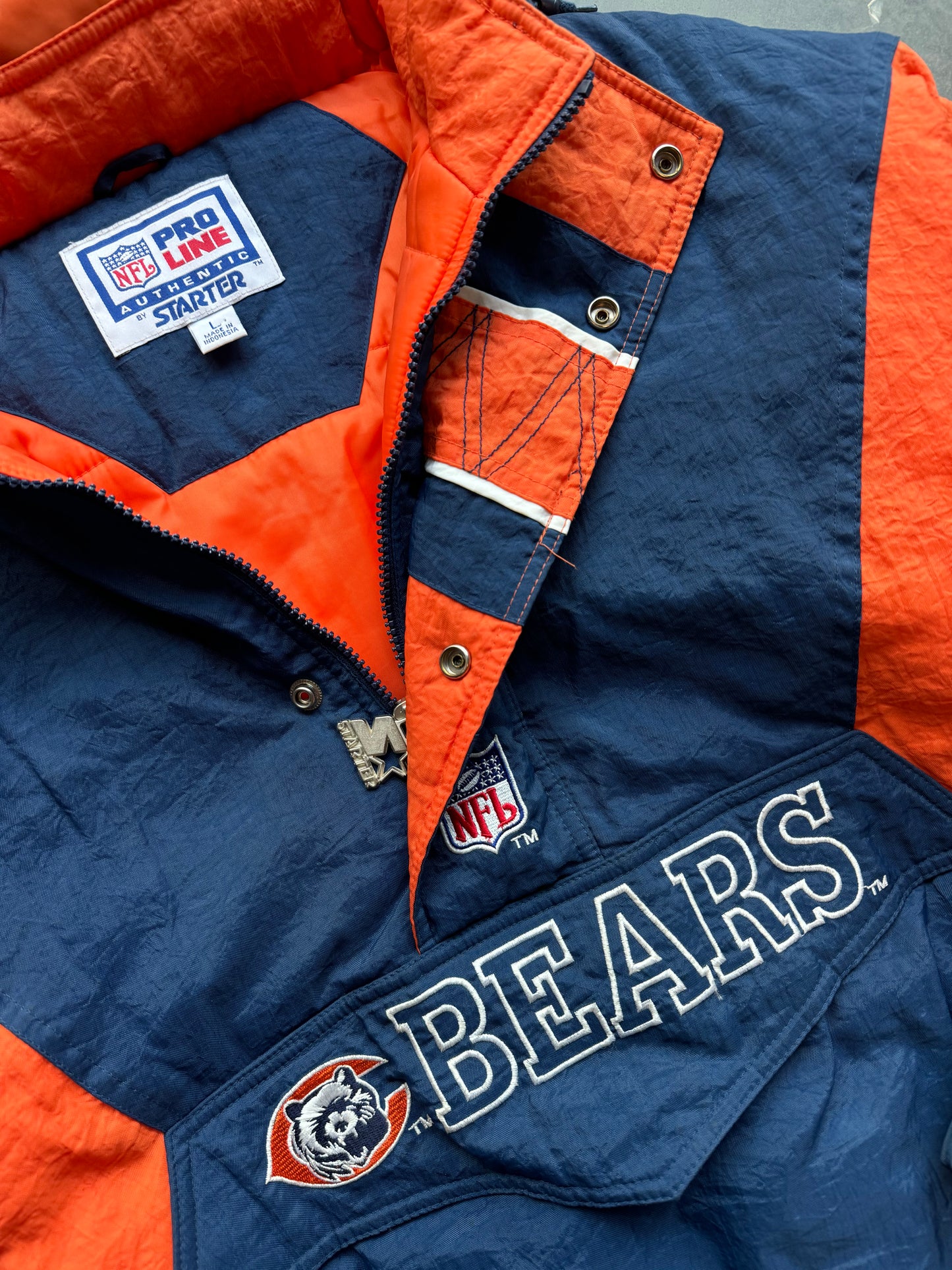 90's Chicago Bears Vintage Starter NFL Pro Line Half Zip Colorblocked –  Locker Room CLT