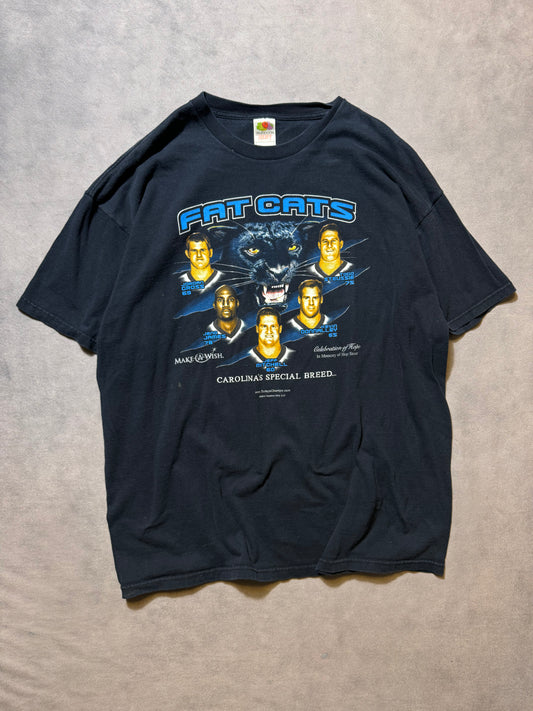 2004 Carolina Panthers “Fat Cats” Vintage Black Offensive Line NFL Tee (XXL)