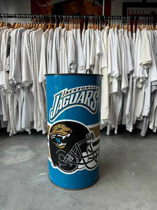 1995 Jacksonville Jaguars Vintage P&K Inaugural Season Printed NFL Tin Man Cave Trash Can