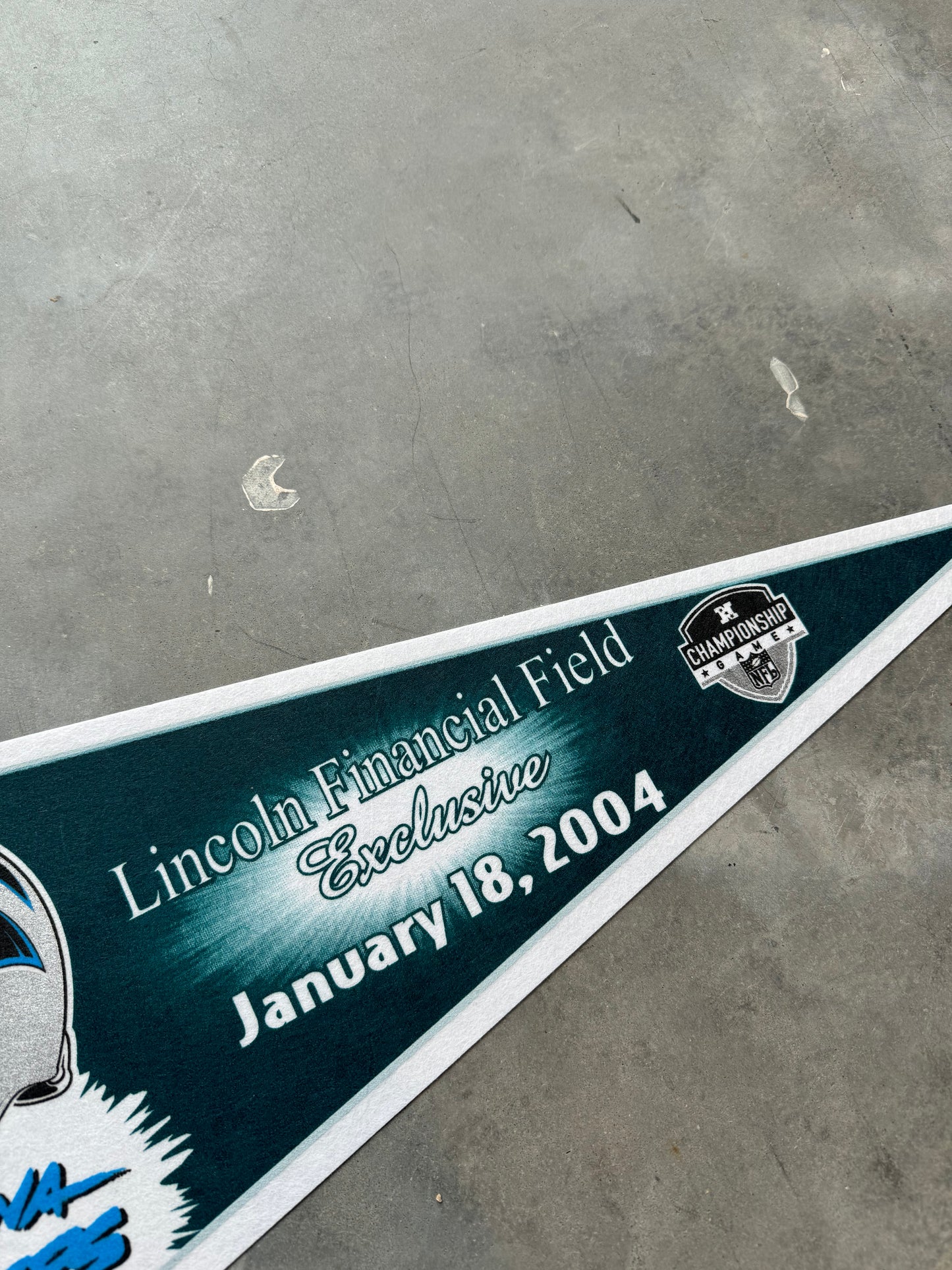 2004 Carolina Panthers vs. Philadelphia Eagles NFC Championship Game Lincoln Financial Field Exclusive Vintage NFL Pennant - Brand New