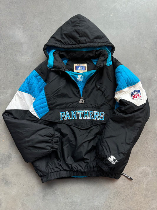 90’s Carolina Panthers Vintage Starter NFL Black Half Zip Puffer Jacket (XL)