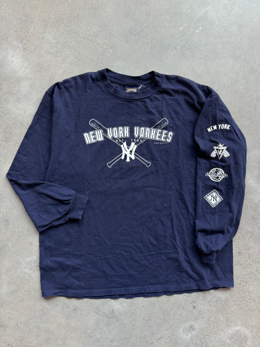 2002 New York Yankees Vintage 50th Anniversary of 1952 World Series Champions MLB Longsleeve Tee (XL)