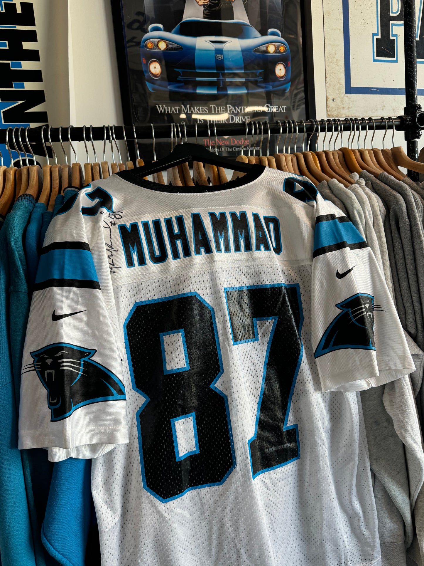 2000 Carolina Panthers Muhsin Muhammad Vintage White Nike NFL Jersey - Signed (Large)