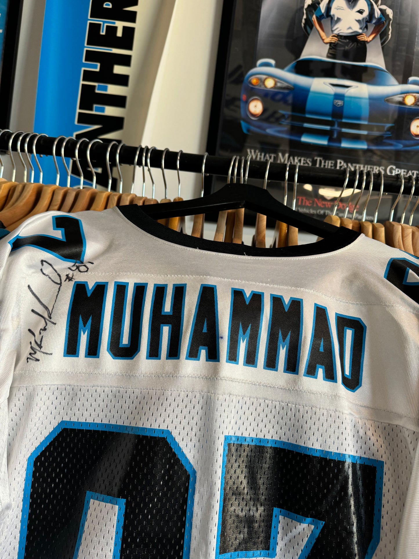 2000 Carolina Panthers Muhsin Muhammad Vintage White Nike NFL Jersey - Signed (Large)