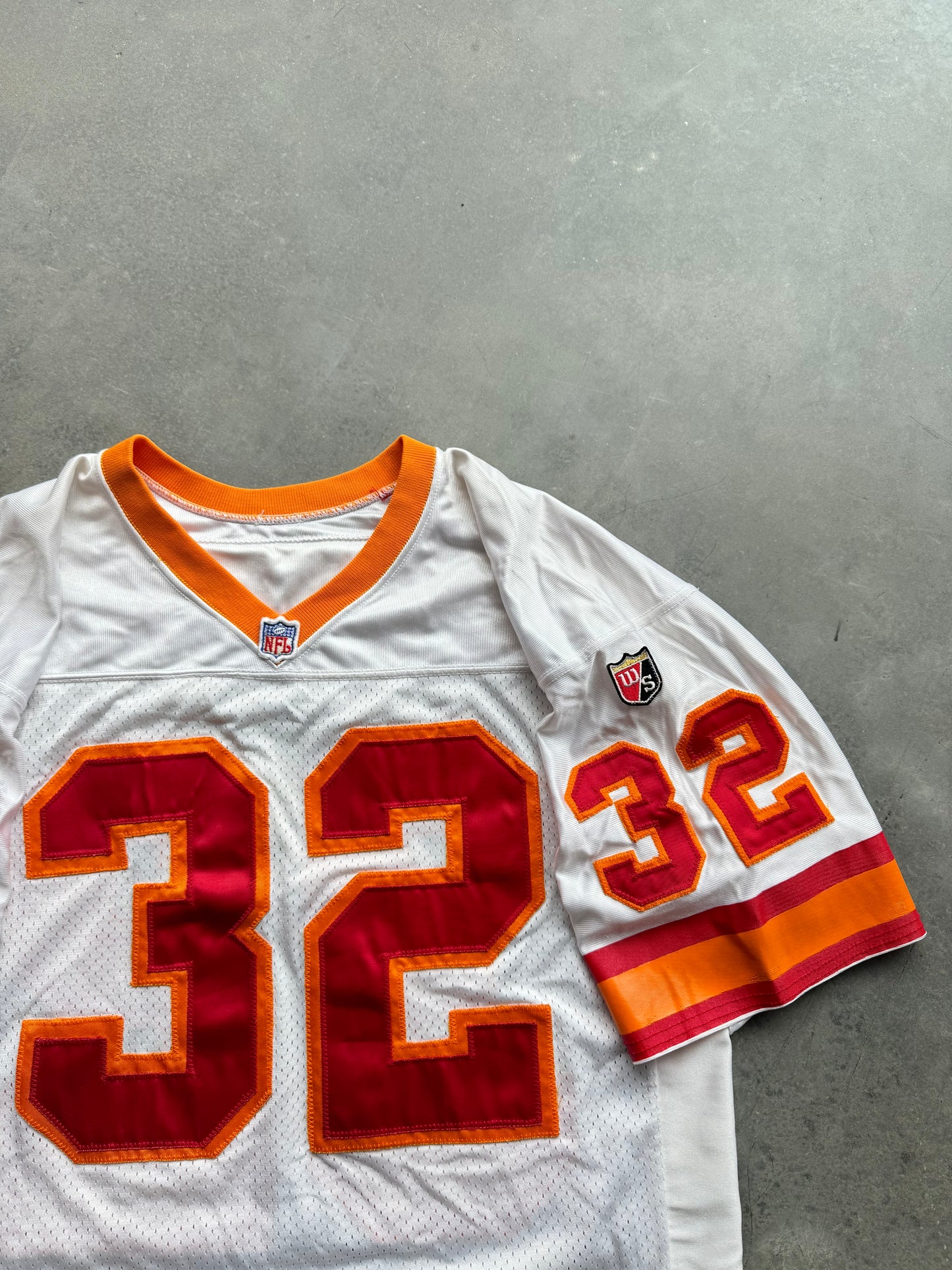 90’s Tampa Bay Buccaneers Errict Rhett Vintage Creamsicle Era Vintage Wilson Heavyweight Stitched NFL Authentic Jersey (48/XL)