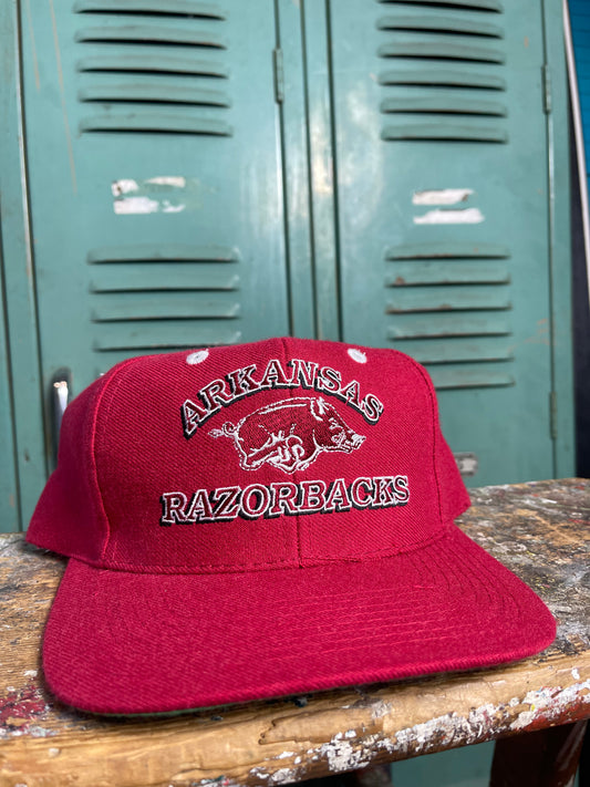 90’s Arkansas Razorbacks Vintage The Game College Snapback Hat (OSFA)