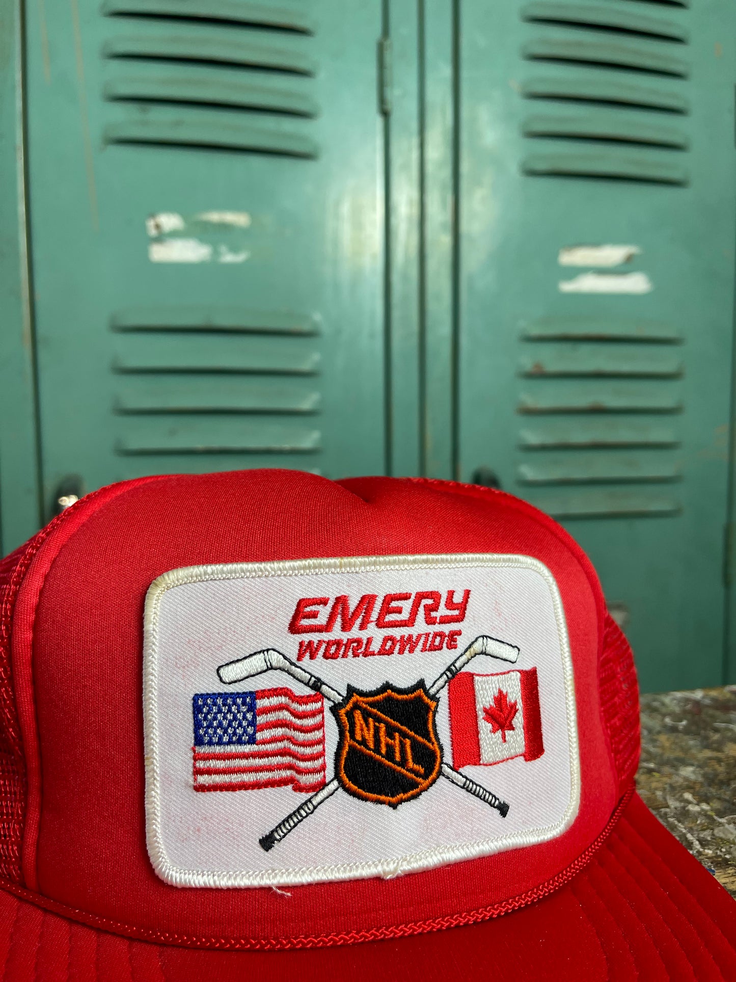 90’s Emery Worldwide Vintage NHL Hockey Trucker Snapback Hat (OSFA)