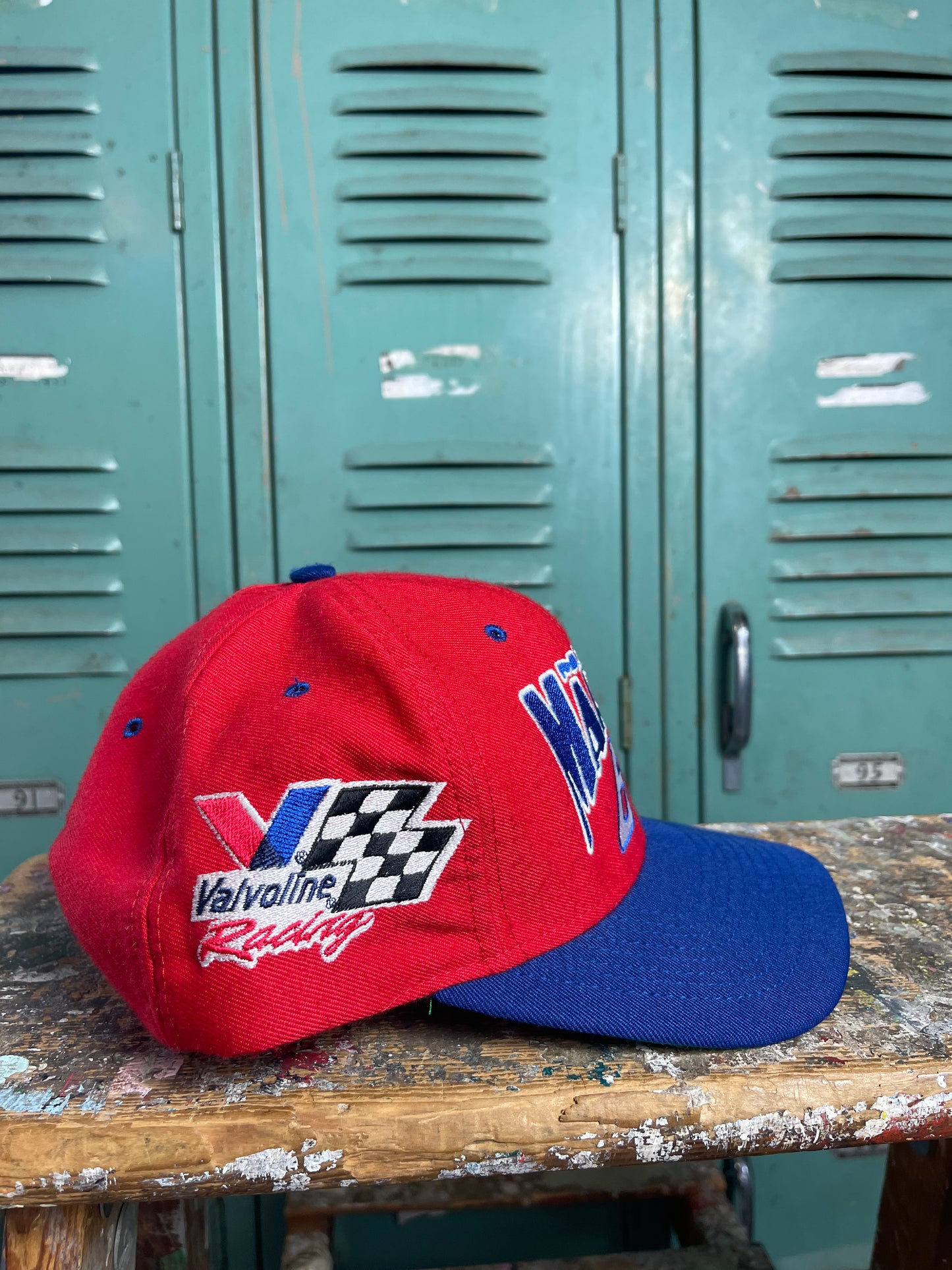 90’s Mark Martin Valvoline Racing Vintage NASCAR Nutmeg Mills Snapback Hat (OSFA)