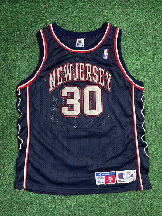 1998 New Jersey Nets Kerry Kittles Vintage Champion Authentic NBA Jersey (48/Large)