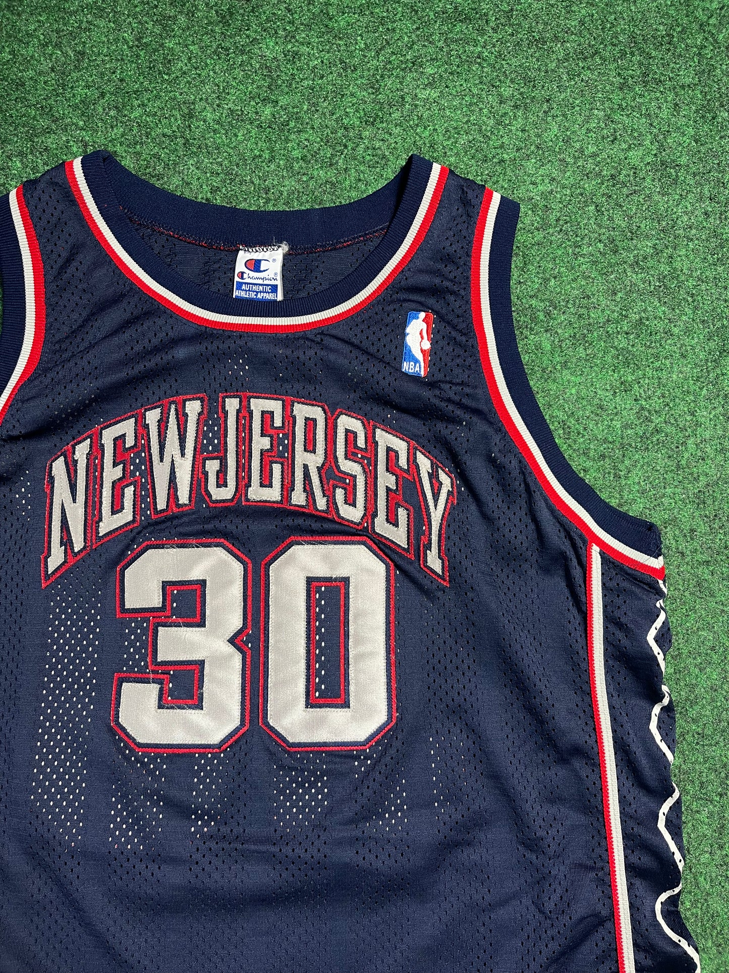 1998 New Jersey Nets Kerry Kittles Vintage Champion Authentic NBA Jersey (48/Large)