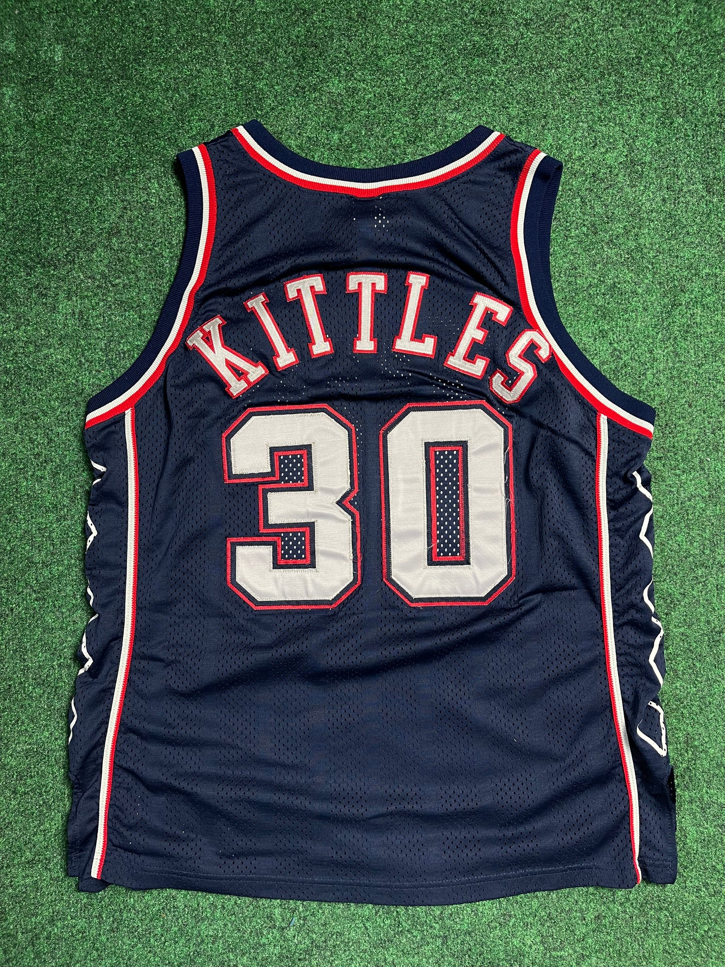 1998 New Jersey Nets Kerry Kittles Vintage Champion Authentic NBA Jersey (48/Large)