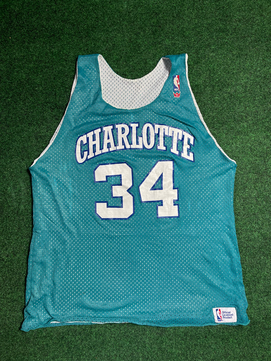 1990 Charlotte Hornets J.R. Reid Vintage Mesh Practice Jersey (Large)