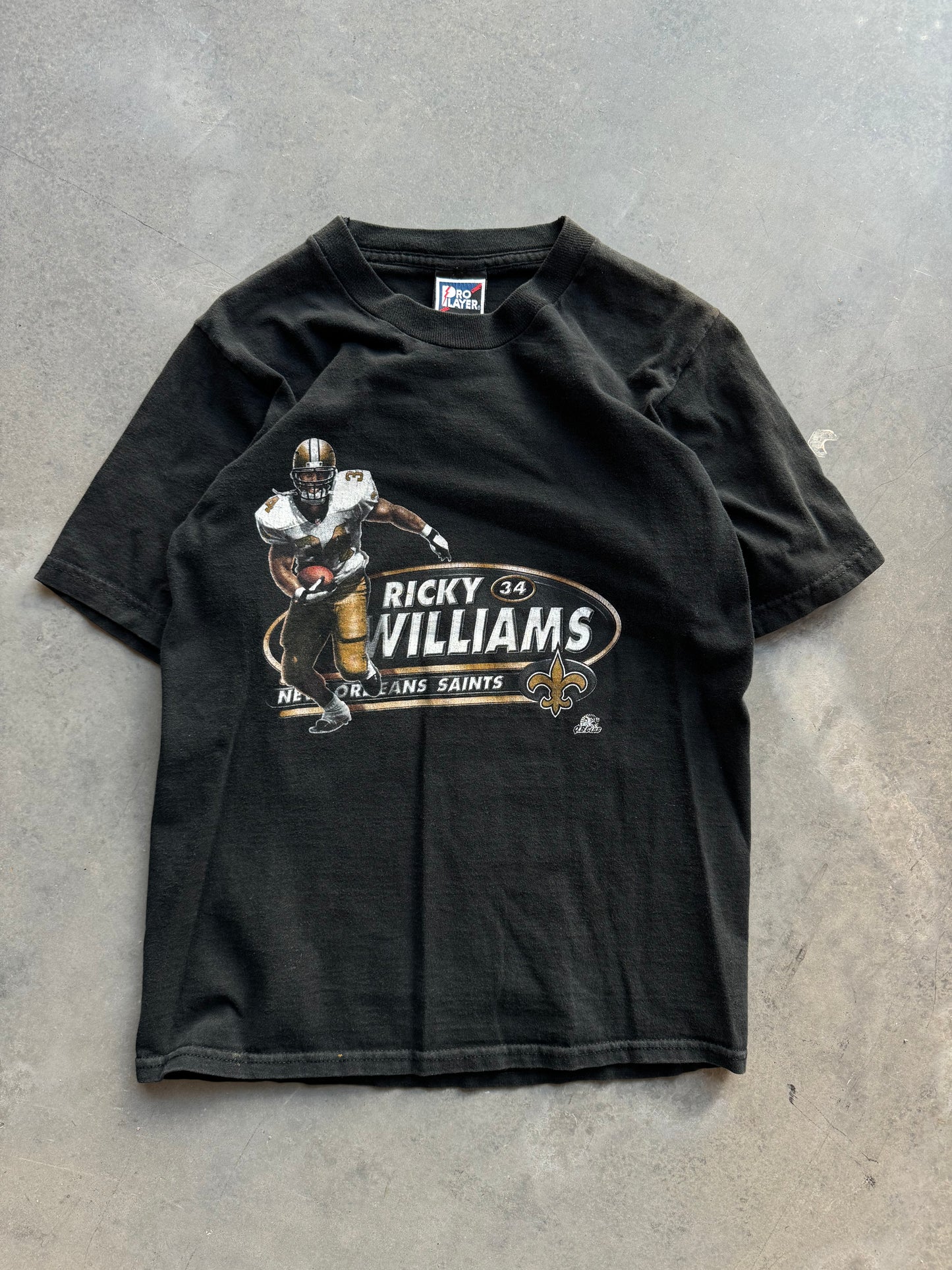 2000 New Orleans Saints Ricky Williams Vintage Pro Player NFL Tee (Youth Large)