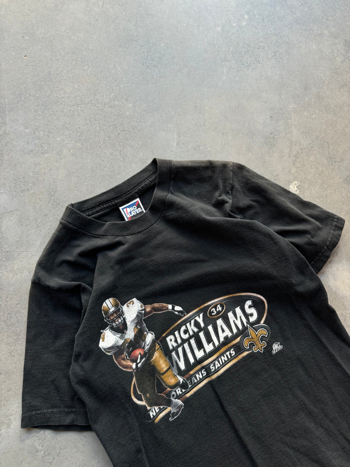 2000 New Orleans Saints Ricky Williams Vintage Pro Player NFL Tee (Youth Large)