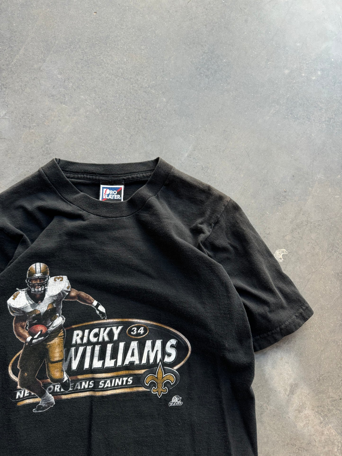 2000 New Orleans Saints Ricky Williams Vintage Pro Player NFL Tee (Youth Large)