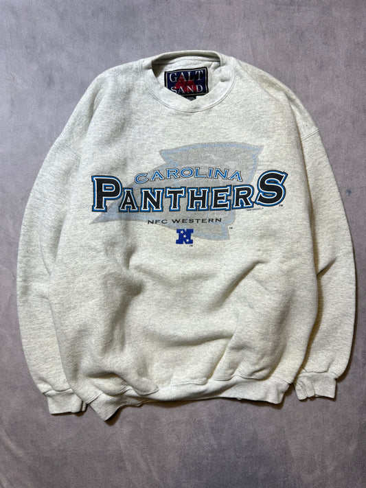 1995 Carolina Panthers Vintage Heather Grey Galt Sand Heavyweight Inaugural Season NFL Crewneck (Medium)