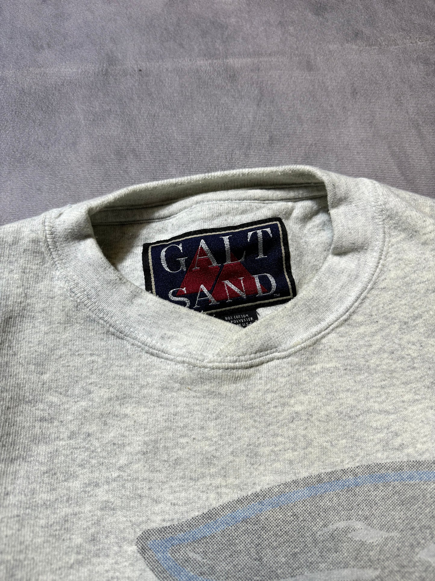 1995 Carolina Panthers Vintage Heather Grey Galt Sand Heavyweight Inaugural Season NFL Crewneck (Medium)
