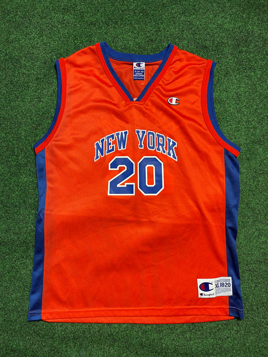 90’s New York Knicks Allan Houston Vintage NBA Champion Jersey (Youth XL/Fits Adult Medium)