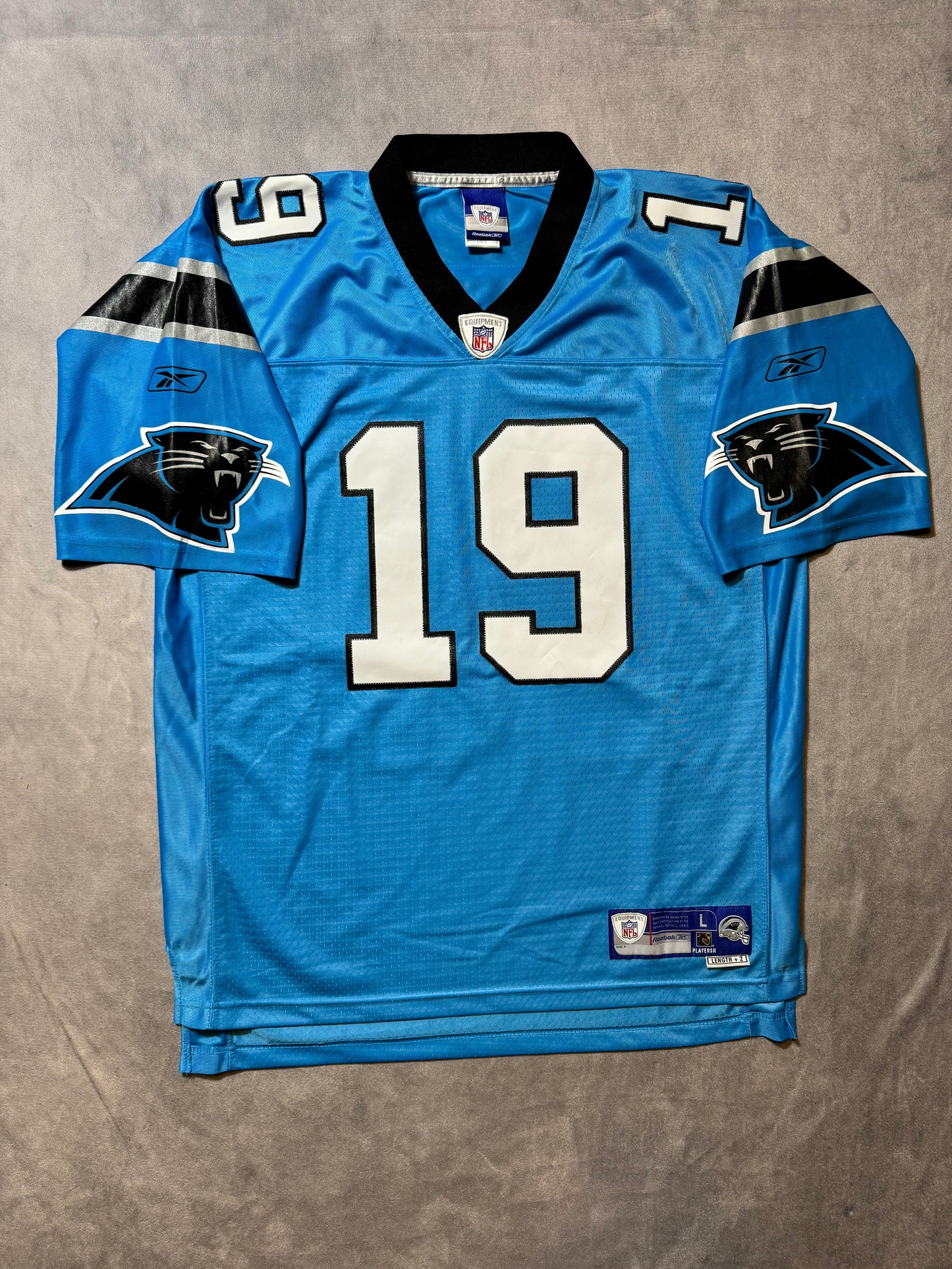 2006 Carolina Panthers Keyshawn Johnson Vintage Electric Blue Alternate Stitched Reebok NFL Jersey (Large)