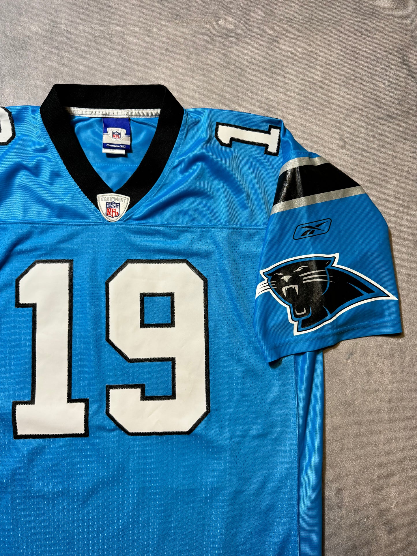 2006 Carolina Panthers Keyshawn Johnson Vintage Electric Blue Alternate Stitched Reebok NFL Jersey (Large)