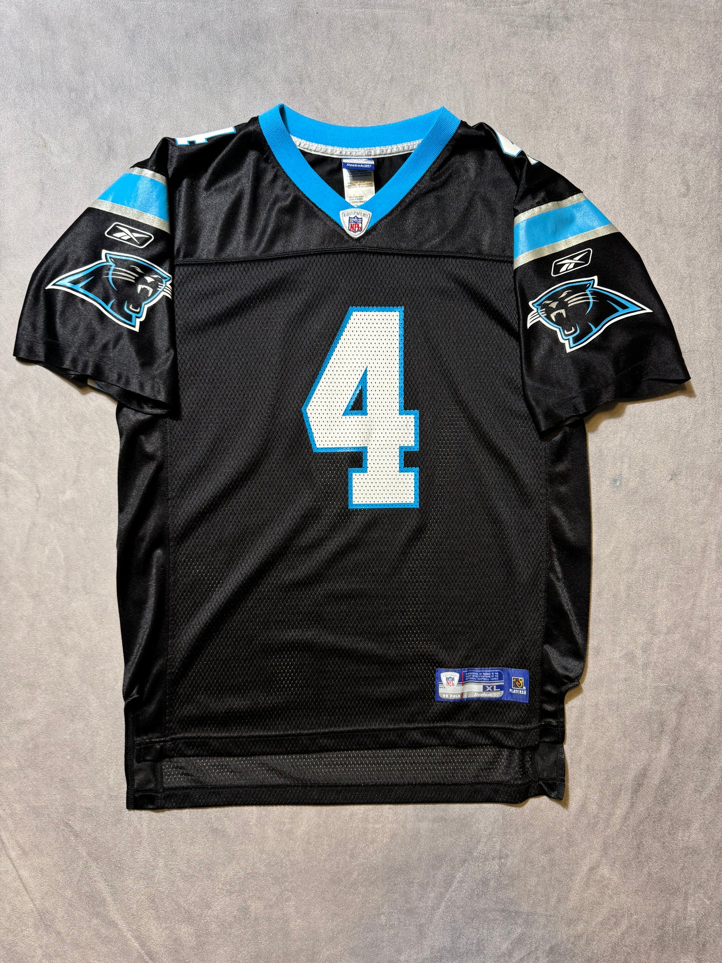 00’s Carolina Panthers John Kasay Vintage Black Reebok NFL Jersey (Youth XL)