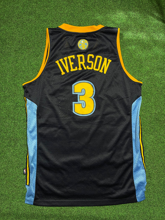 00’s Denver Nuggets Allen Iverson Reebok Swingman Stiched NBA Jersey (Large)
