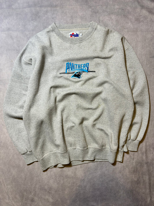 90’s Carolina Panthers Vintage Center Logo Embroidered Heavyweight OG Wordmark NFL Crewneck (XXL)