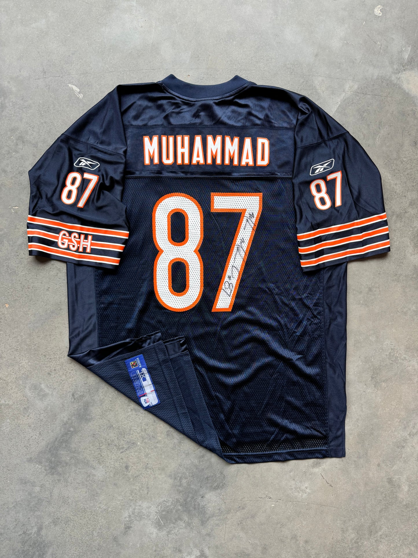 00’s Chicago Bears Muhsin Muhammad Vintage Navy Blue Reebok NFL Jersey - Deadstock & Signed (XL)